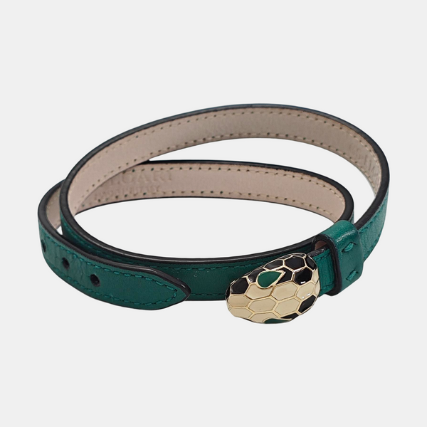 SERPENTI Leather Green Bangle