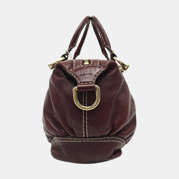 Calfskin Top Handle Bag Brown