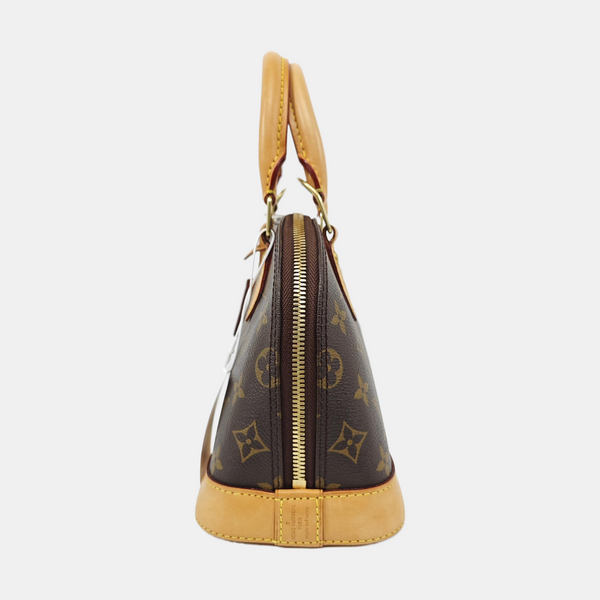 ALMA BB Monogram Coated Canvas Brown