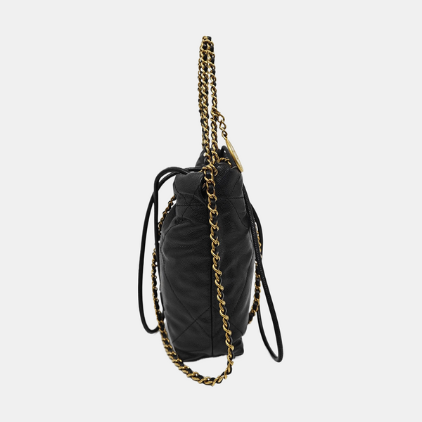 CHANEL 22 Mini Quilted Grained Calfskin Black