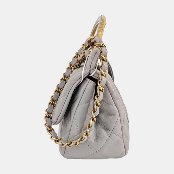 Small Quilted Lambskin Gray