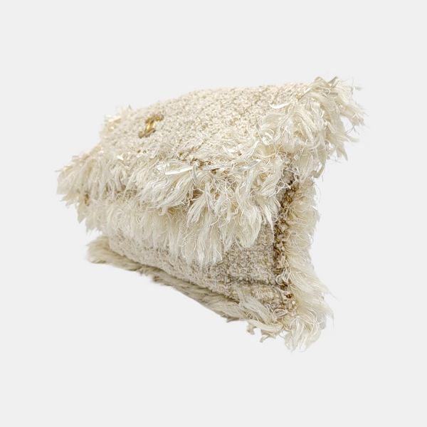 Quilted Wool Clutch White