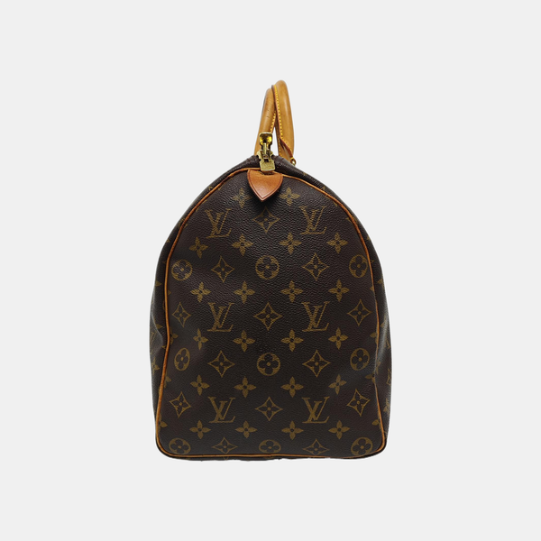 KEEPALL 45 Monogram Coated Canvas Brown