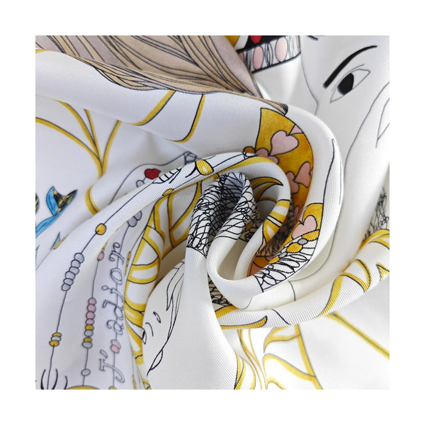 Mulberry Silk Silk Scarf White