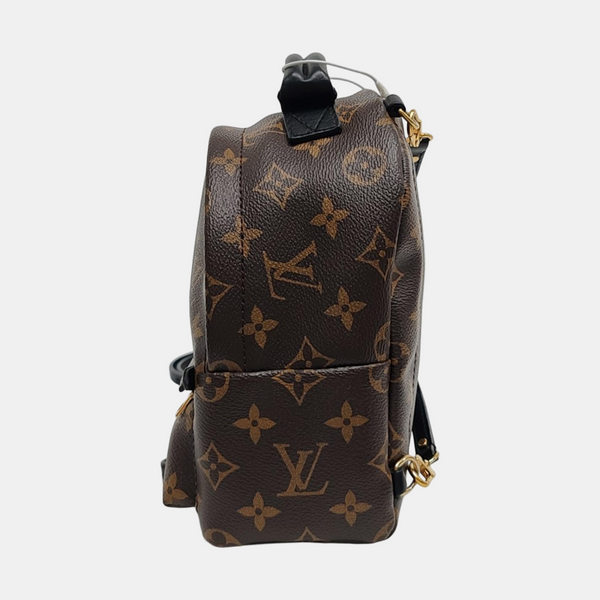 Authenticated pre-owned PALM SPRINGS Mini Monogram Coated Canvas Brown - Backpack at Looply