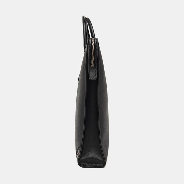 Saffiano Calfskin Top Handle Bag Black