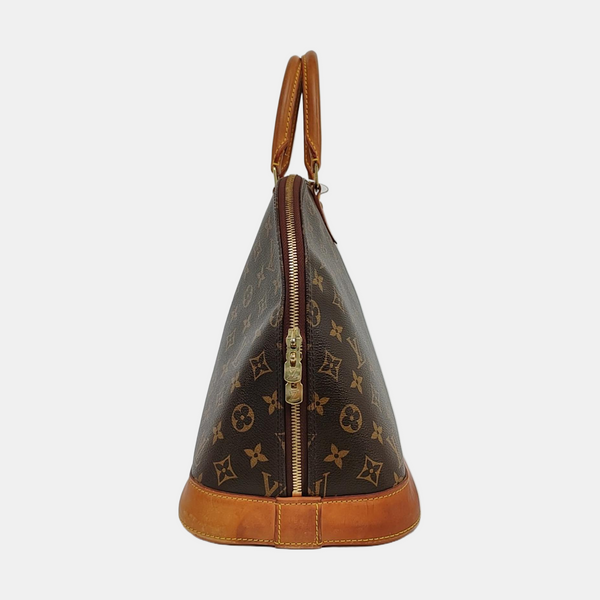 ALMA GM Monogram Coated Canvas Brown