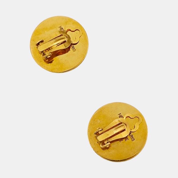Sellier Metal Gold Clip On Earrings