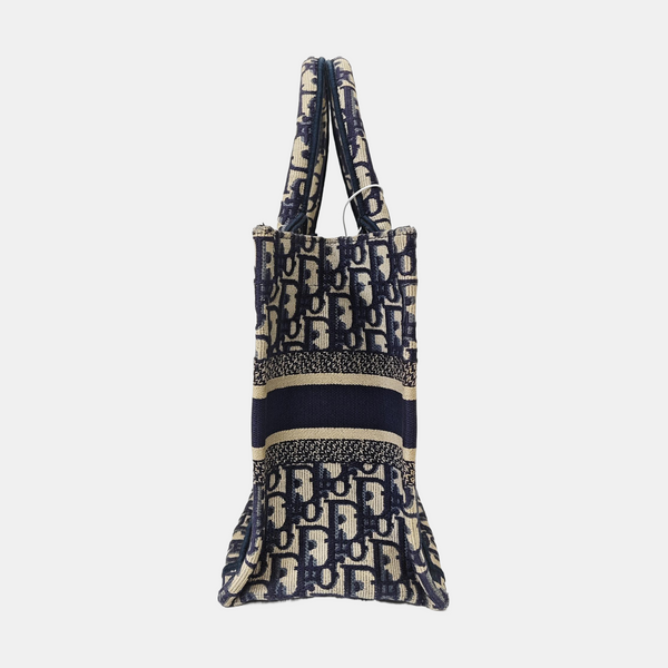 Book Tote Small Oblique Canvas Blue