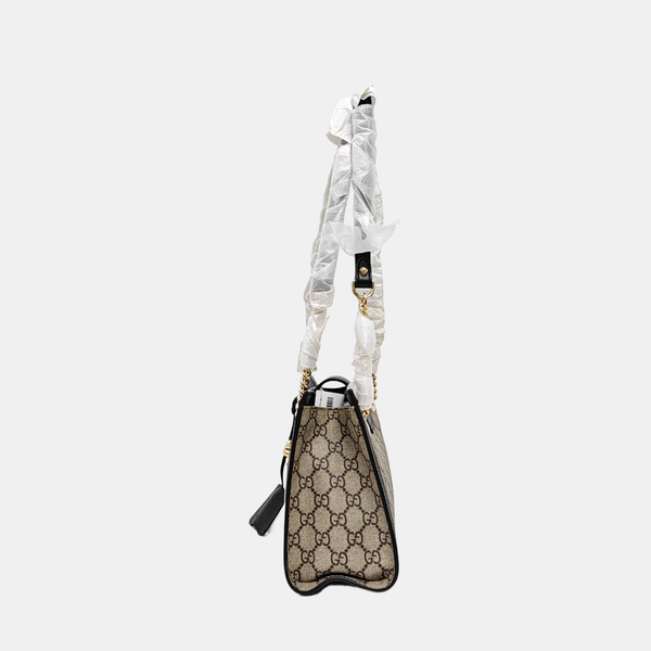 Padlock Small Monogram Coated Canvas Beige