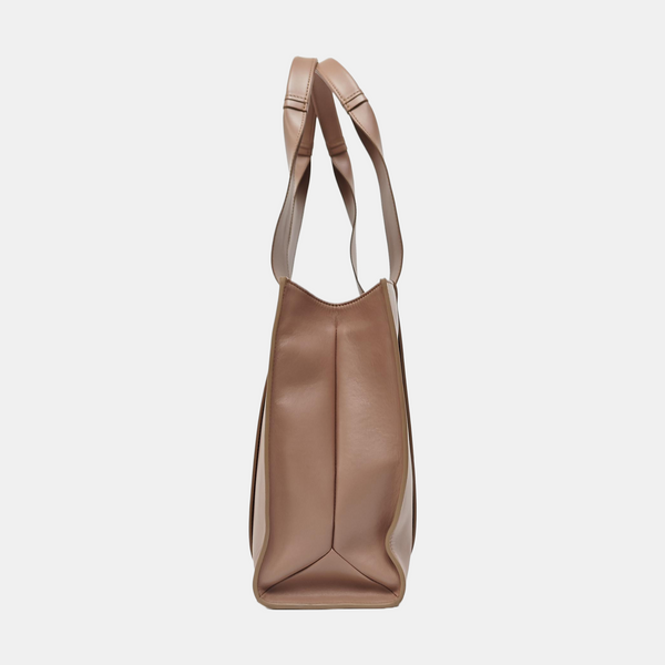 Woody Large Quilted Calfskin Beige
