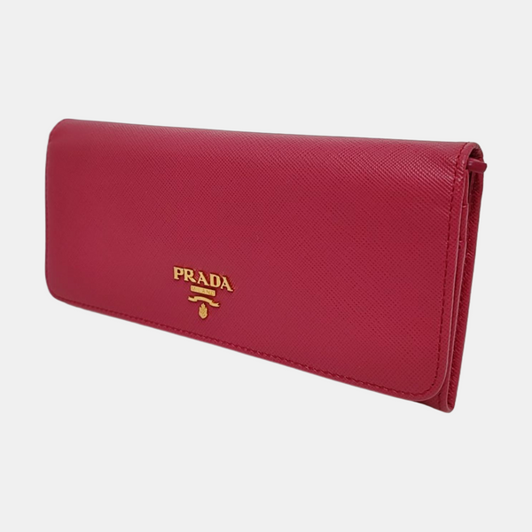 Fold Wallet Saffiano Calfskin Red Wallet