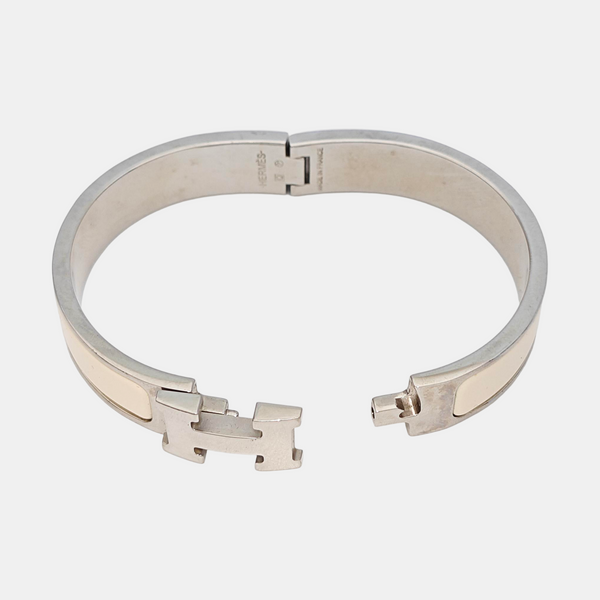 Clic H Metal Silver Bangle