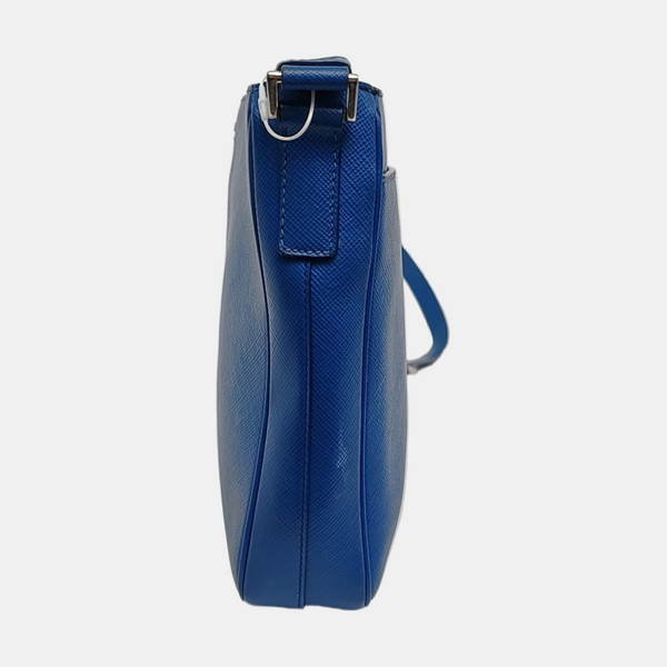 Saffiano Calfskin Crossbody Bag Blue
