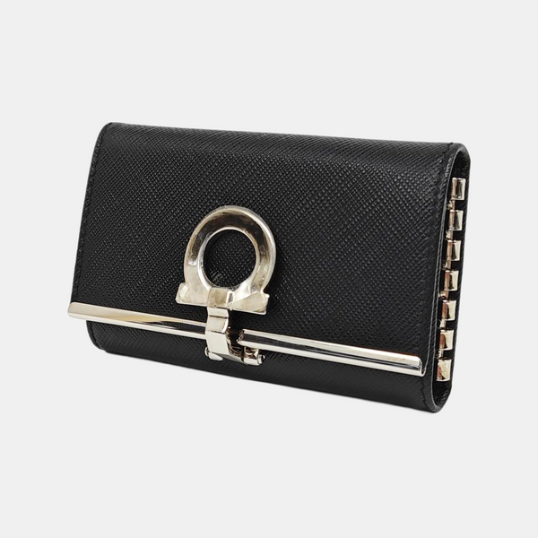 Gancio Calfskin Black Key Pouch
