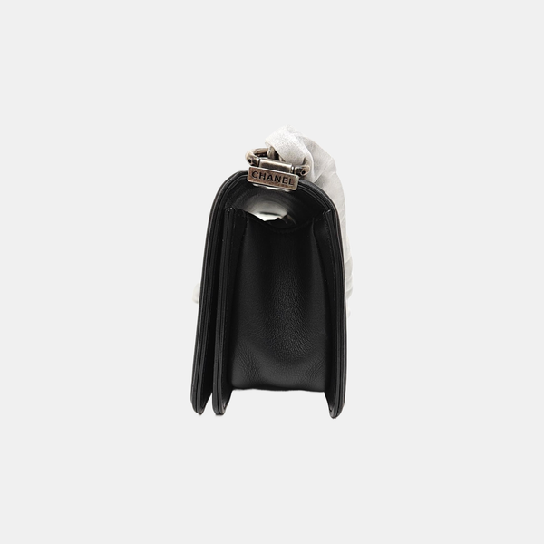 BOY CHANEL Small Quilted Calfskin Black