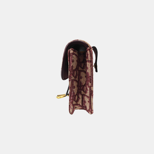 Saddle Mini Oblique Canvas Red
