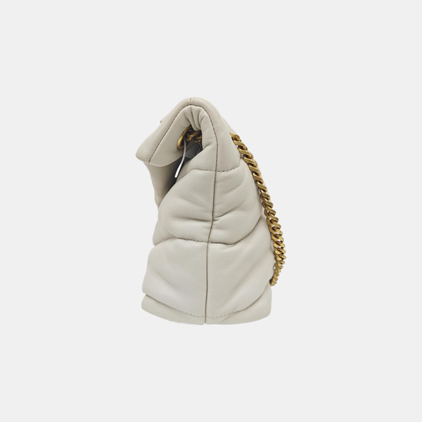 PUFFER Small Quilted Lambskin White