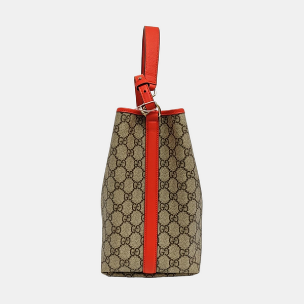 GG Emblem Medium Monogram Coated Canvas Beige