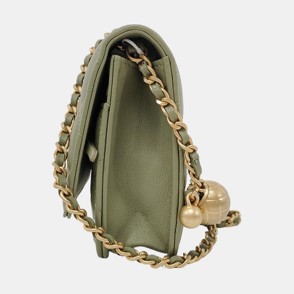 WOC Quilted Lambskin Green