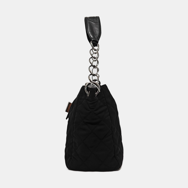 Authenticated pre-owned 2.55 Quilted Nylon Black - Top Handle Bag at Looply