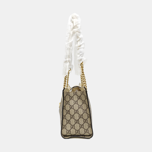 Padlock Small Monogram Coated Canvas Beige