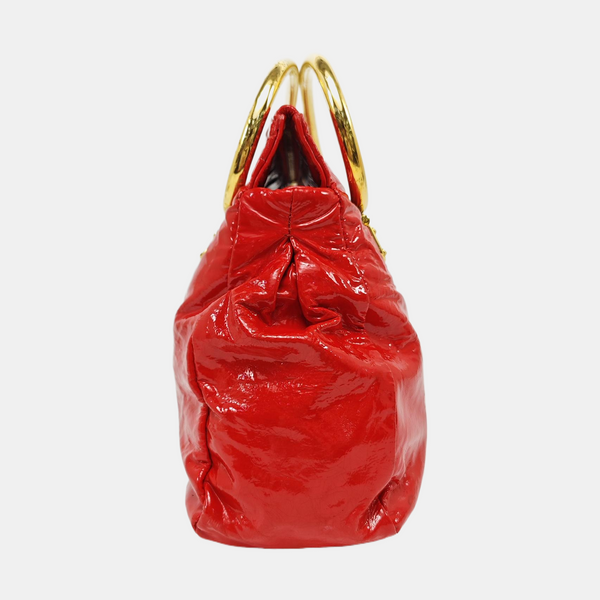Patent Leather Tote Bag Red