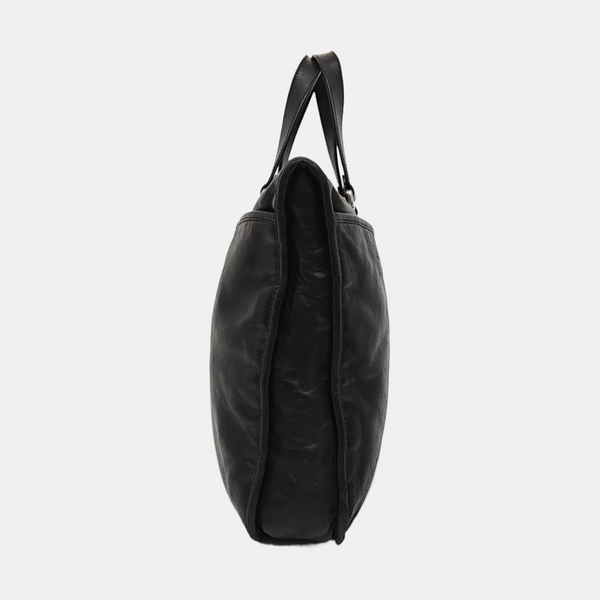 Lambskin Top Handle Bag Black