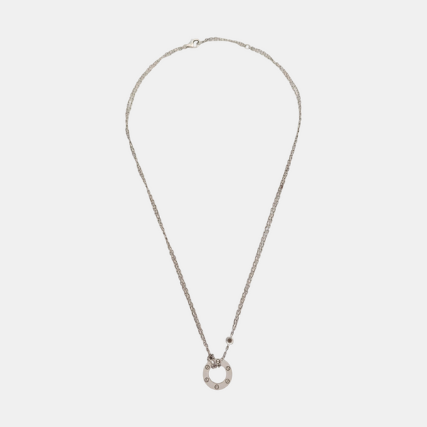 LOVE 18k White Gold Silver Necklace
