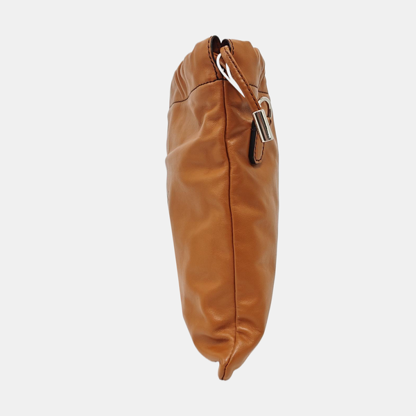 Calfskin Shoulder Bag Small Brown