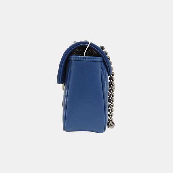 GG Marmont Small Quilted Calfskin Blue