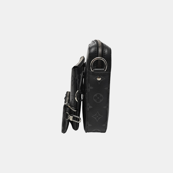 TRIO Monogram Coated Canvas Black