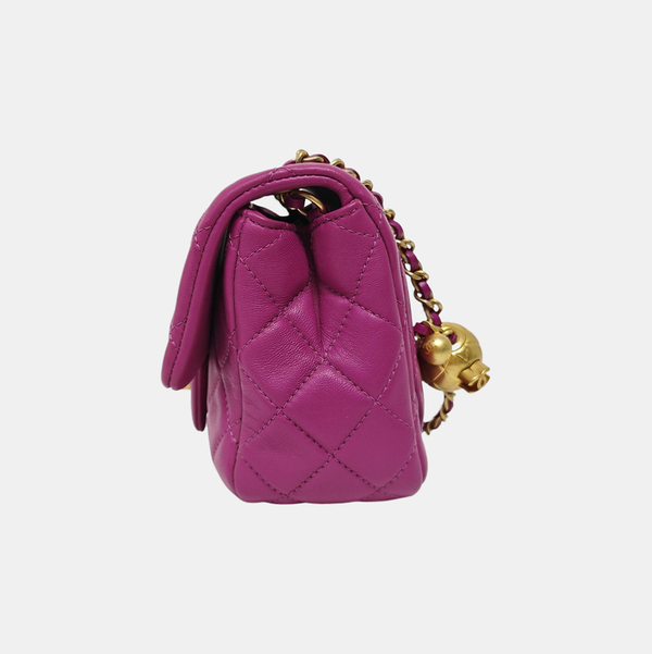 CLASSIC FLAP Mini Quilted Lambskin Purple