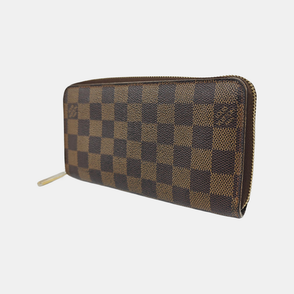 ZIPPY Damier Ebene Coated Canvas Brown Wallet