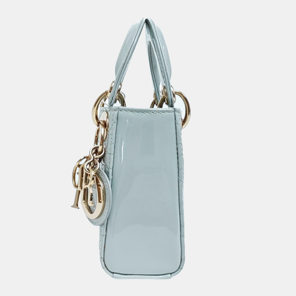 Lady Dior Cannage Patent Leather Blue