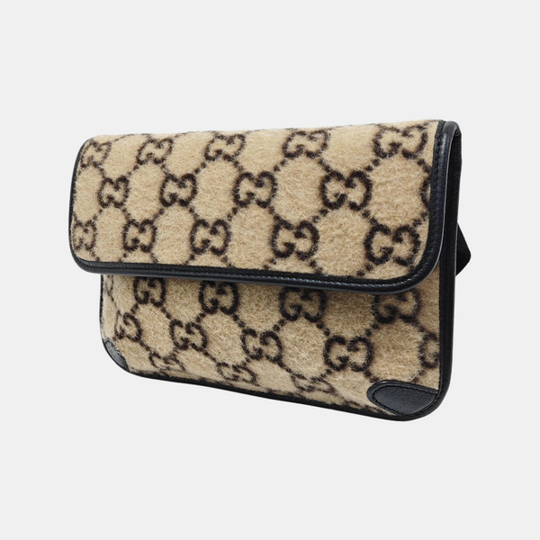 Monogram Wool Belt Bag Beige
