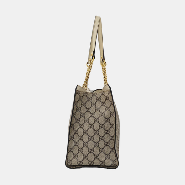 Padlock Medium Monogram Coated Canvas Beige