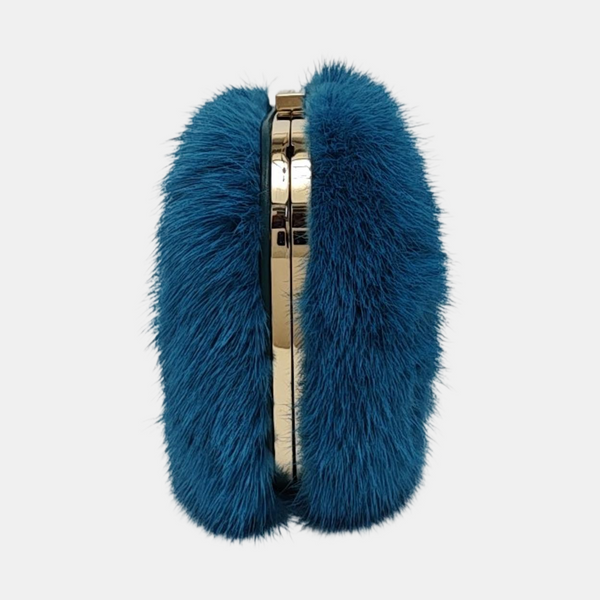 Fur Shoulder Bag Blue