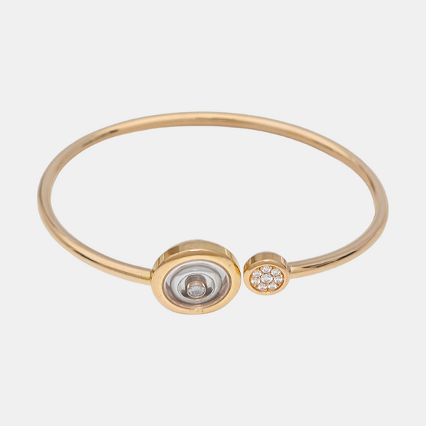 Happy Hearts 18k White Gold Rose Gold Bangle