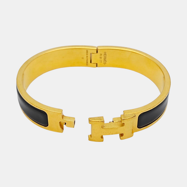 Pulsera Clic H Metal Oro