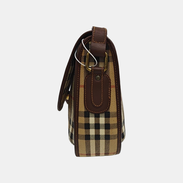 Coated Canvas Shoulder Bag Beige