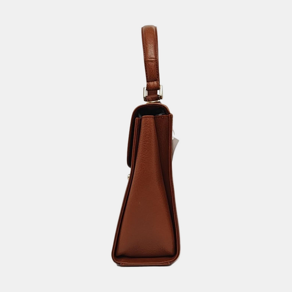 Calfskin Top Handle Bag Brown