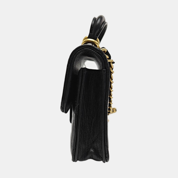 Quilted Lambskin Shoulder Bag Black