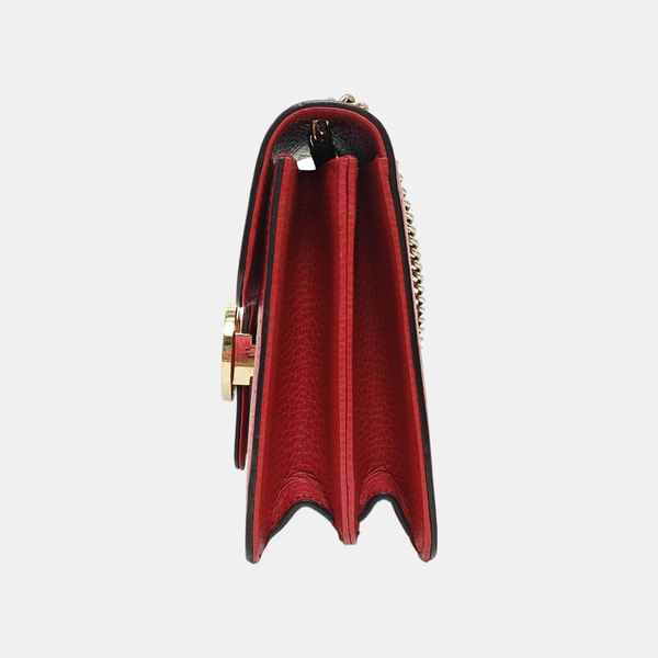 Interlocking G Small Calfskin Red