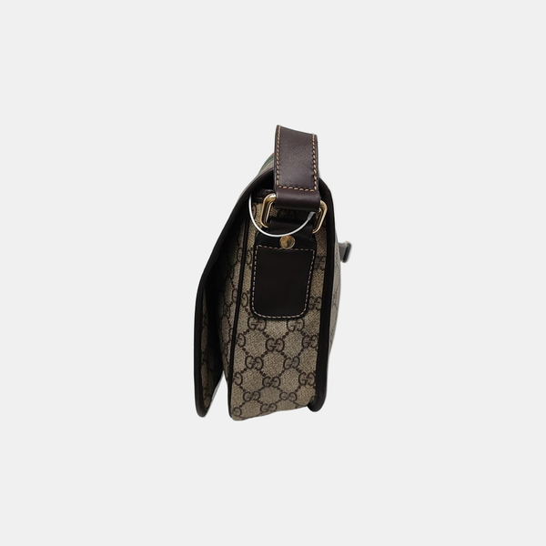 Monogram Coated Canvas Crossbody Bag Beige