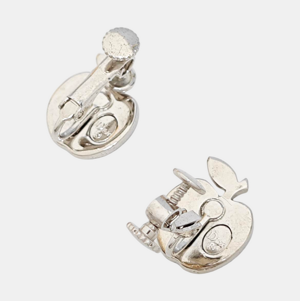 Petit CD Metal Silver Clip On Earrings