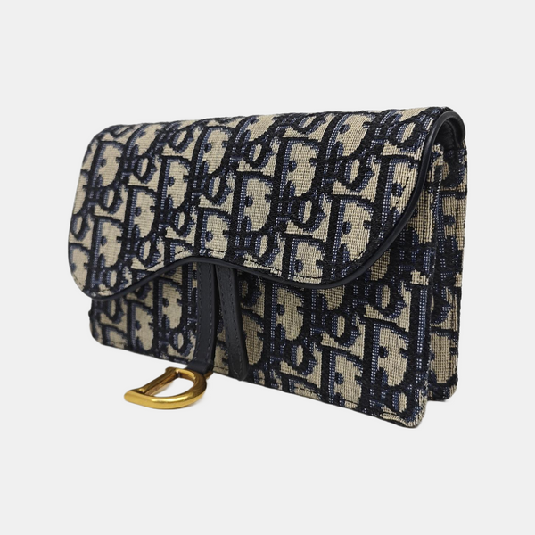 Saddle Mini Oblique Canvas Blue