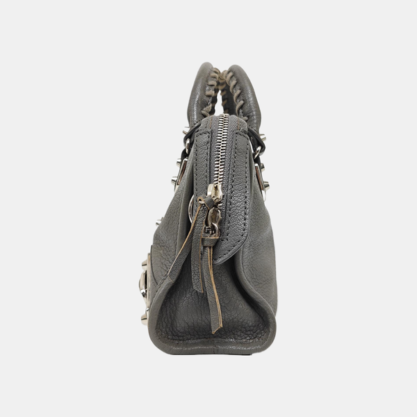 Classic Metallic Edge City Mini Lambskin Gray