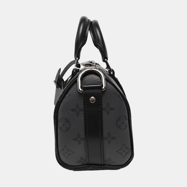 KEEPALL 25 Monogram Coated Canvas Black