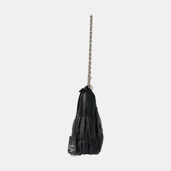 Authenticated pre-owned Re-Edition2005 Quilted Lambskin Black - Top Handle Bag at Looply